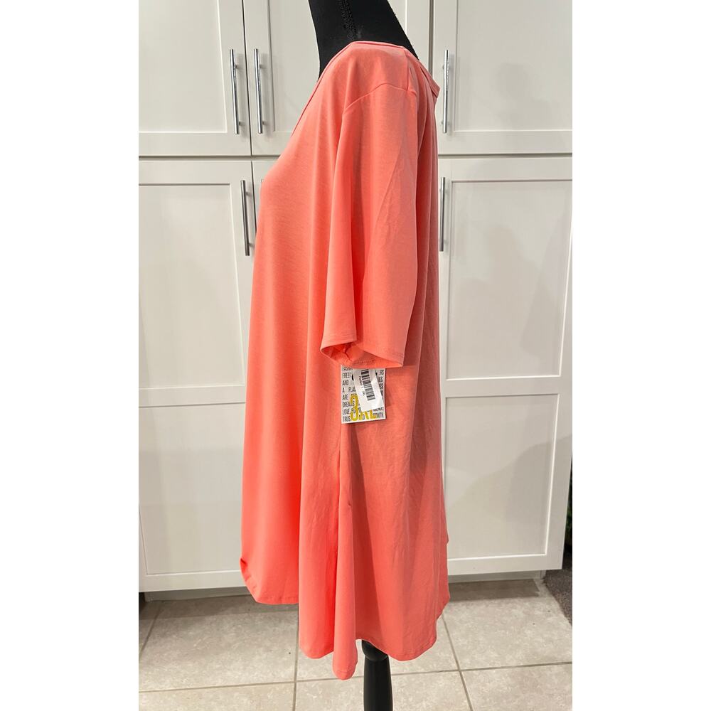 NWT Lularoe PERFECT T Women's Plus Size 3XL Solid Coral Short Sleeve NEW Tunic - Picture 4 of 9